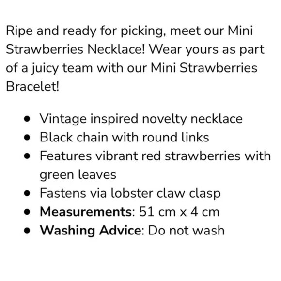 Collectif Mini Strawberries Necklace - Picture 5 of 5